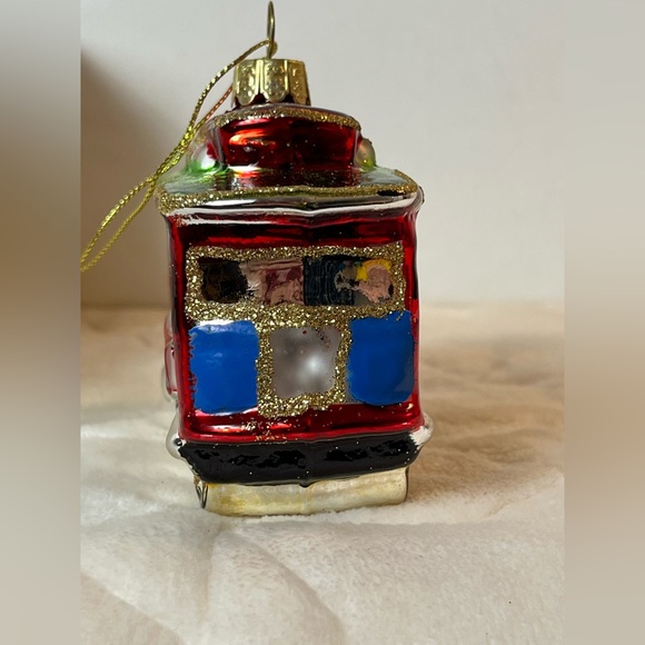 Kurt Adler San Francisco California Cable Car Glass Christmas Ornament 6 inches - Picture 4 of 11